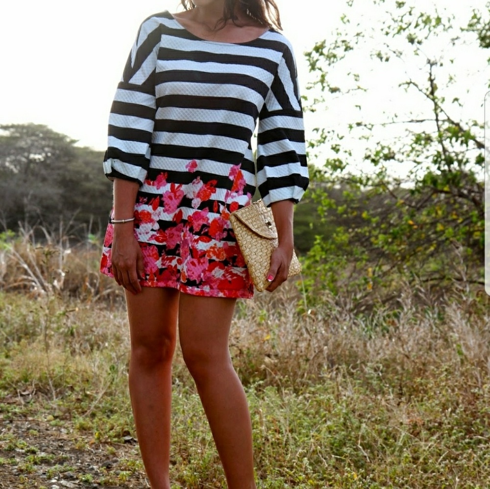 Anthropologie Linnea stripped floral Tunic